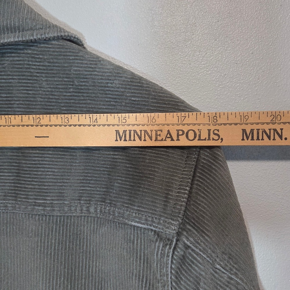 Gap Womens Corduroy Shirt Dress Oversized Gray Green XS Soft Longline Pockets - Picture 11 of 11